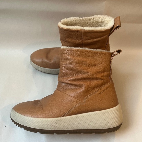 Ecco Ukiuk 2.0 Volluto Leather Shearling Casual Winter Cold Weather Boot Shoes - Picture 4 of 12